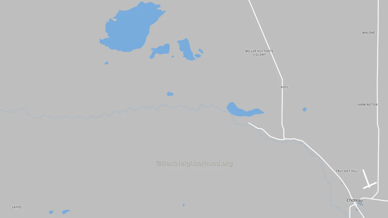Transit Grade map of Miller Colony, MT