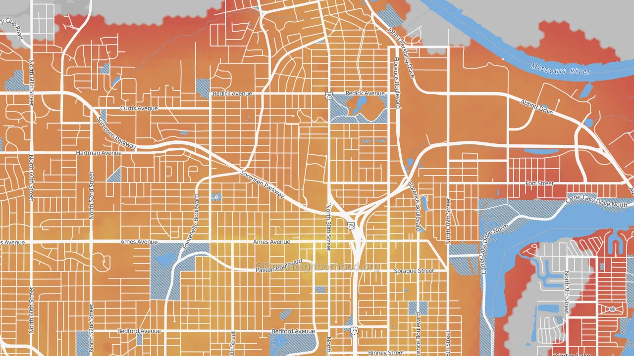 Transit Grade map of Miller Park Minne Lusa Area, Omaha, NE