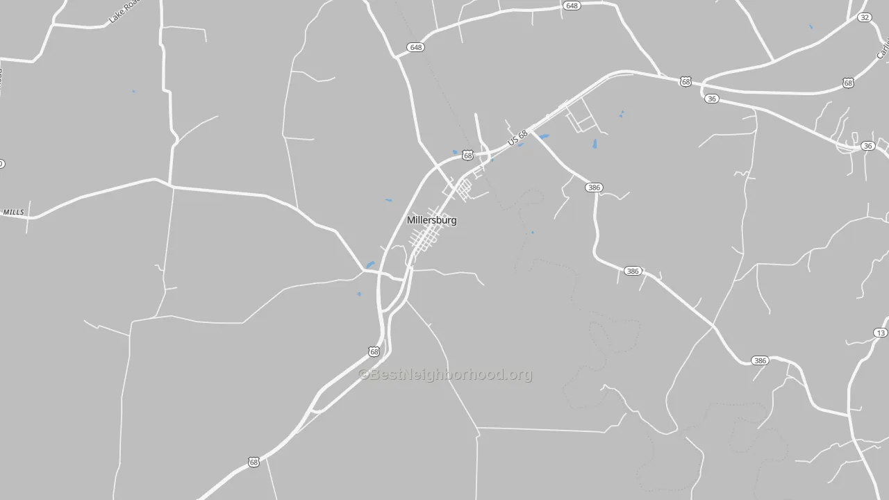 Transit Grade map of Millersburg, KY