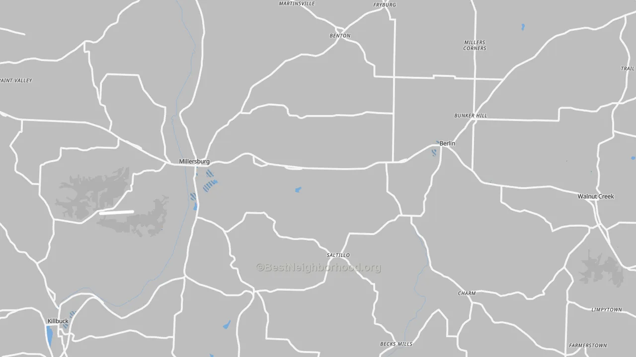 Transit Grade map of Millersburg, OH