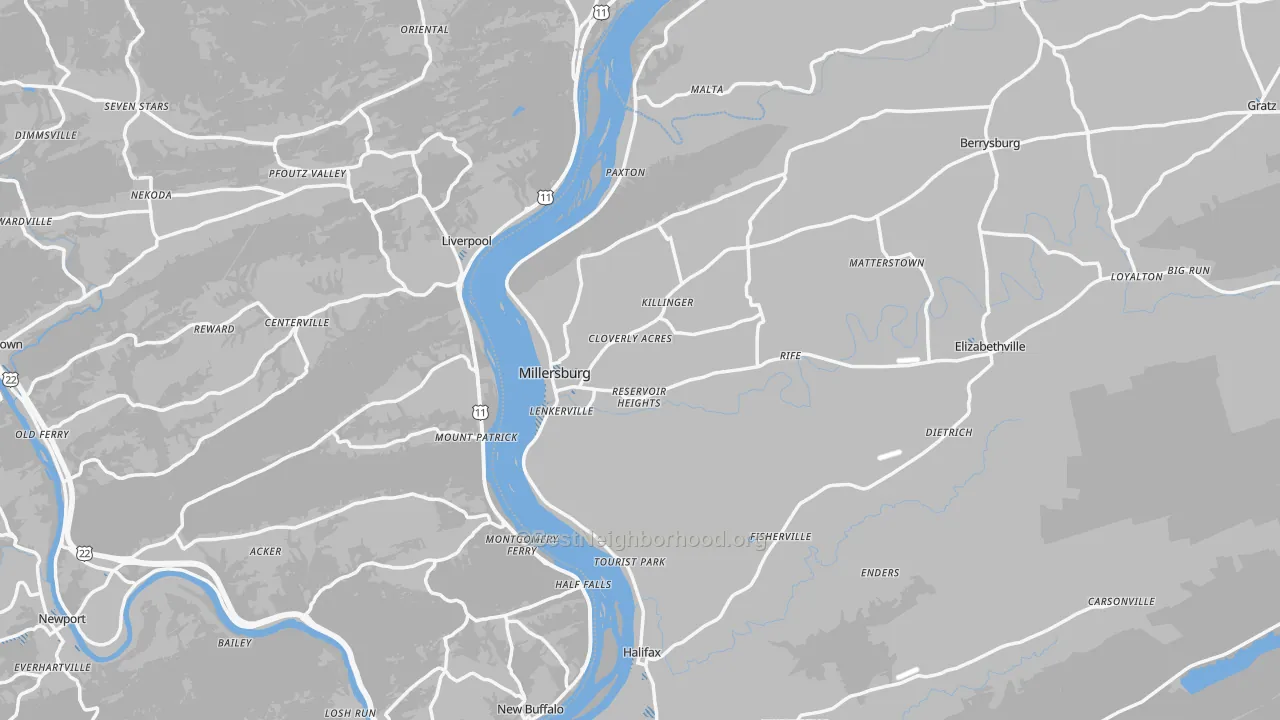 Transit Grade map of Millersburg, PA