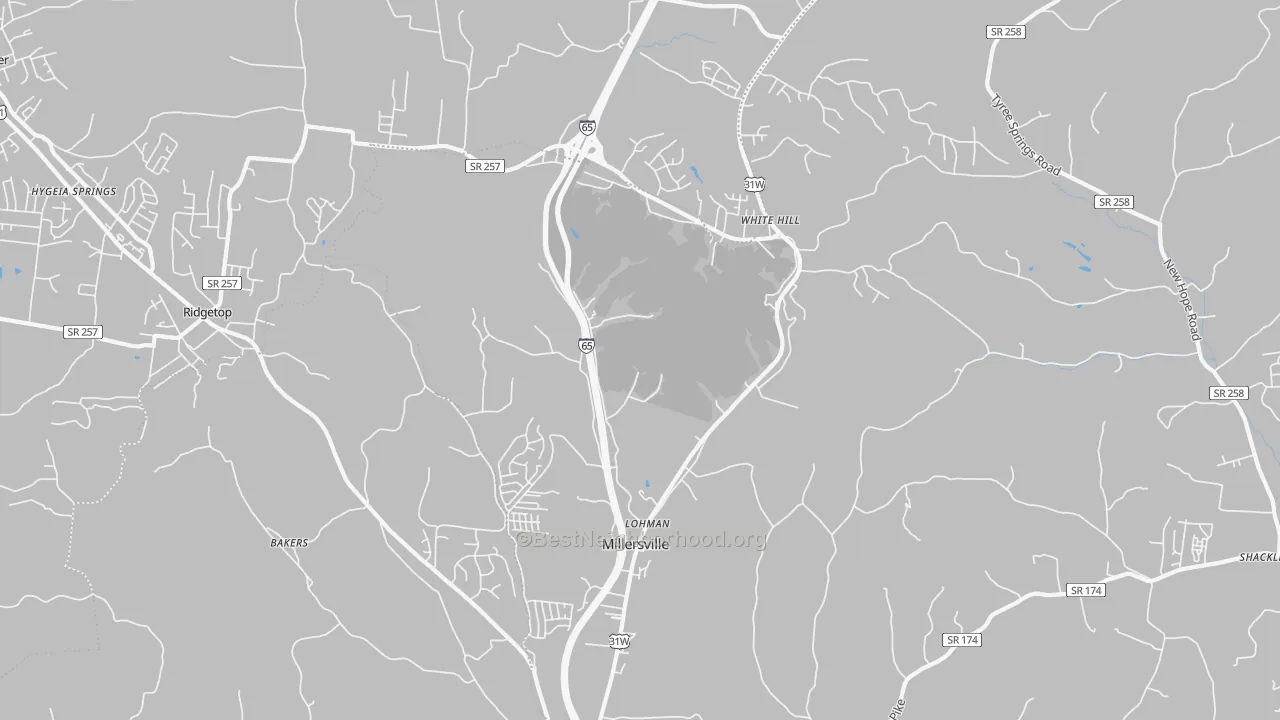 Transit Grade map of Millersville, TN