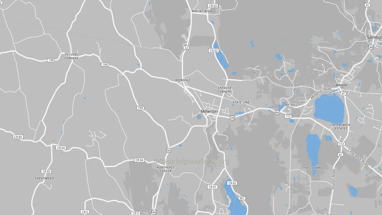 Transit Grade map of Millerton, NY