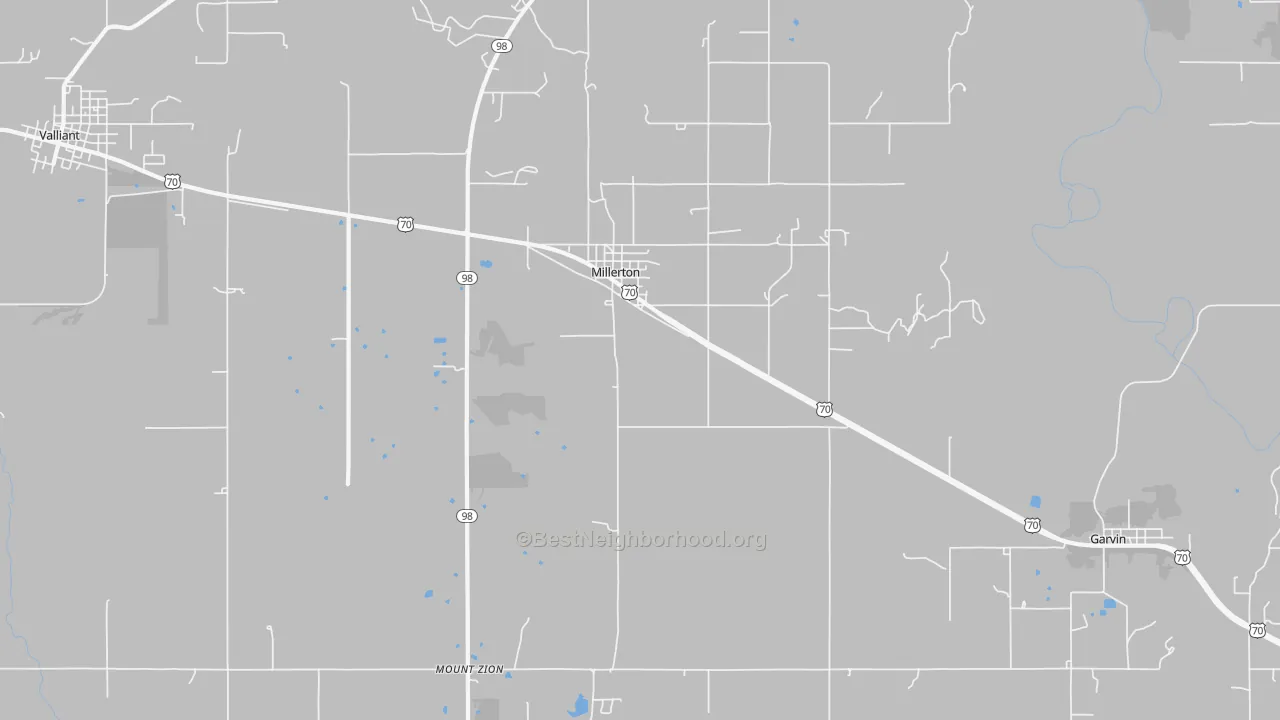 Transit Grade map of Millerton, OK