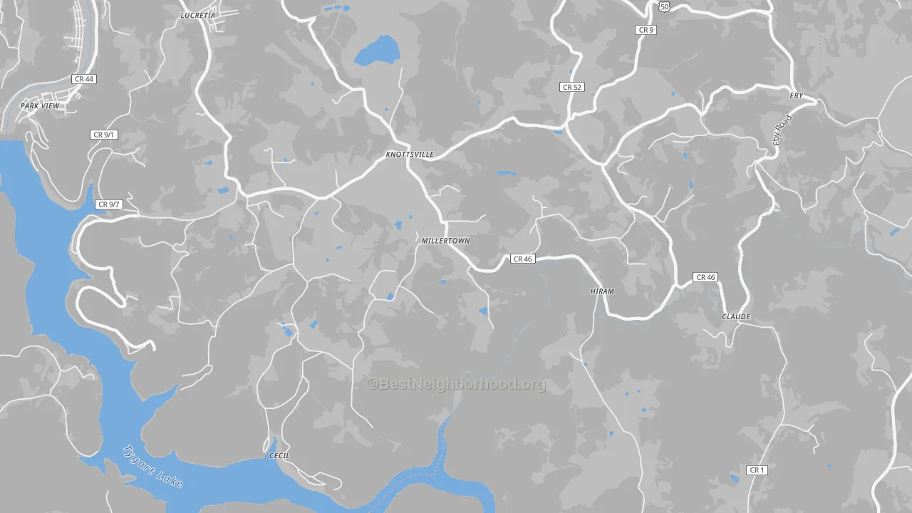 Transit Grade map of Millertown, WV