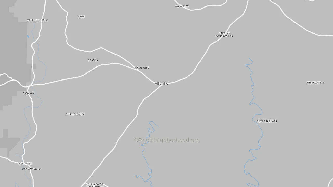 Transit Grade map of Millerville, AL