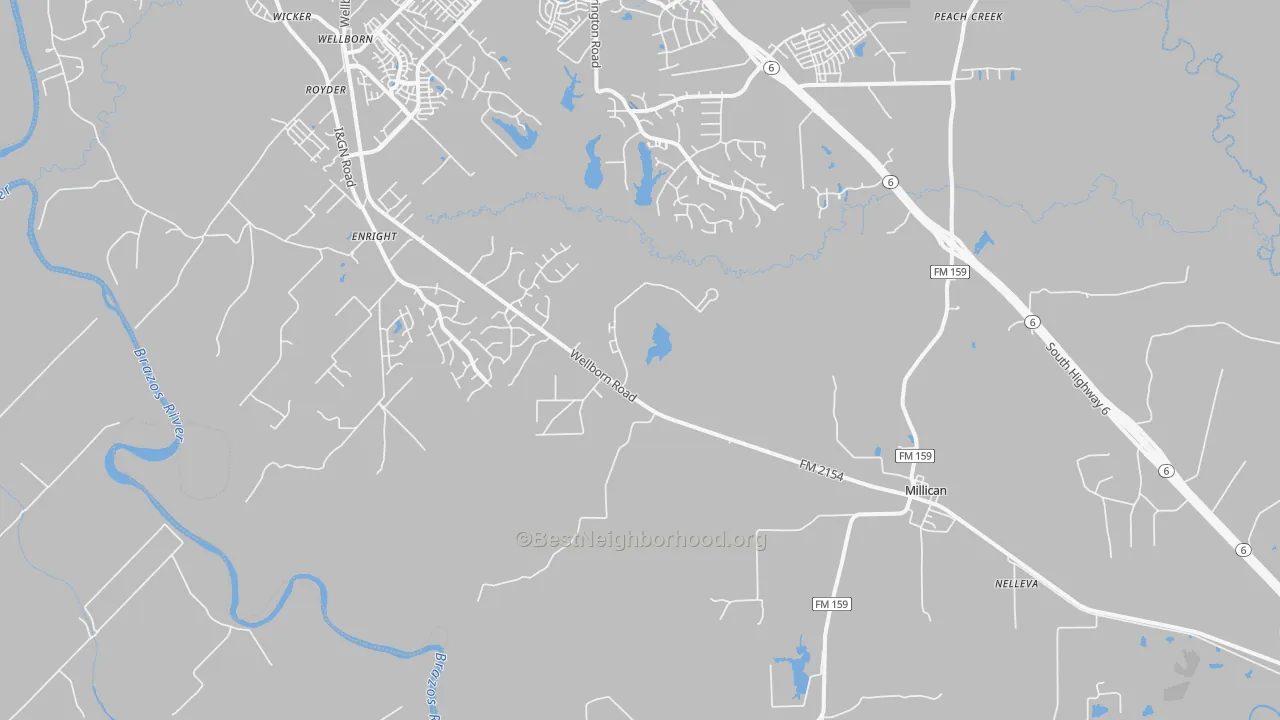 Transit Grade map of Millican, TX