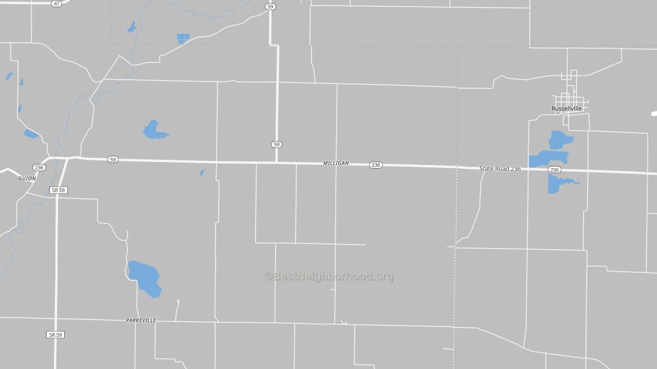 Transit Grade map of Milligan, IN