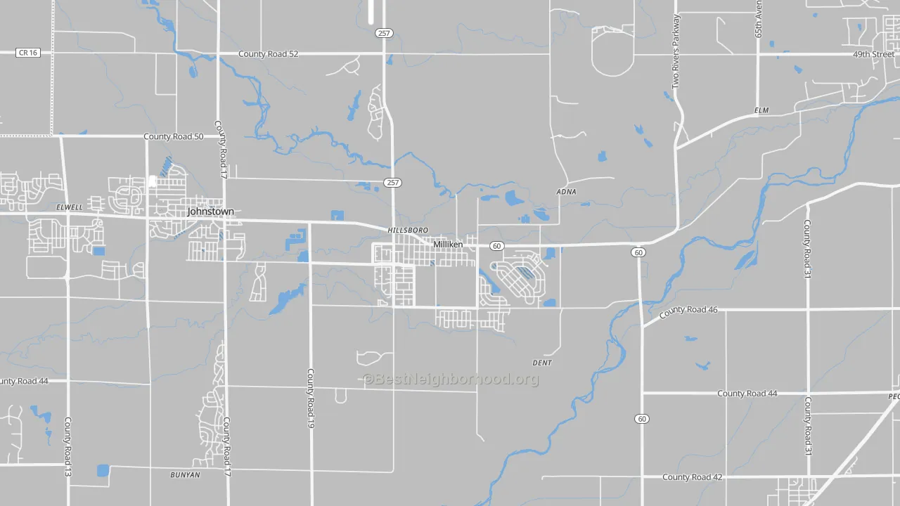 Transit Grade map of Milliken, CO