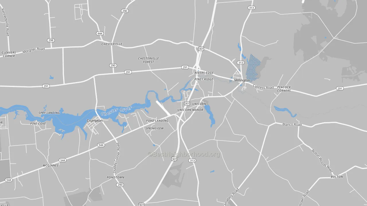 Transit Grade map of Millington, MD