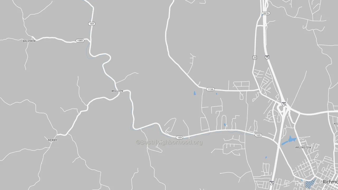 Transit Grade map of Million, KY