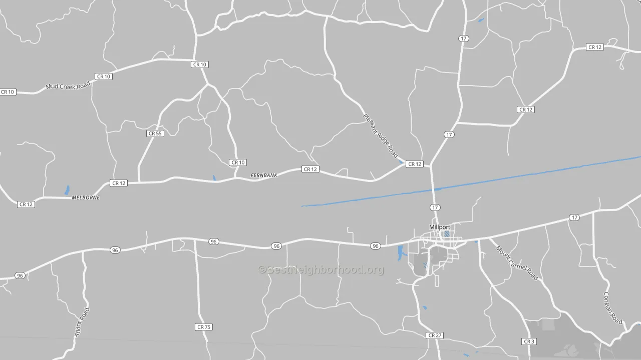 Transit Grade map of Millport, AL
