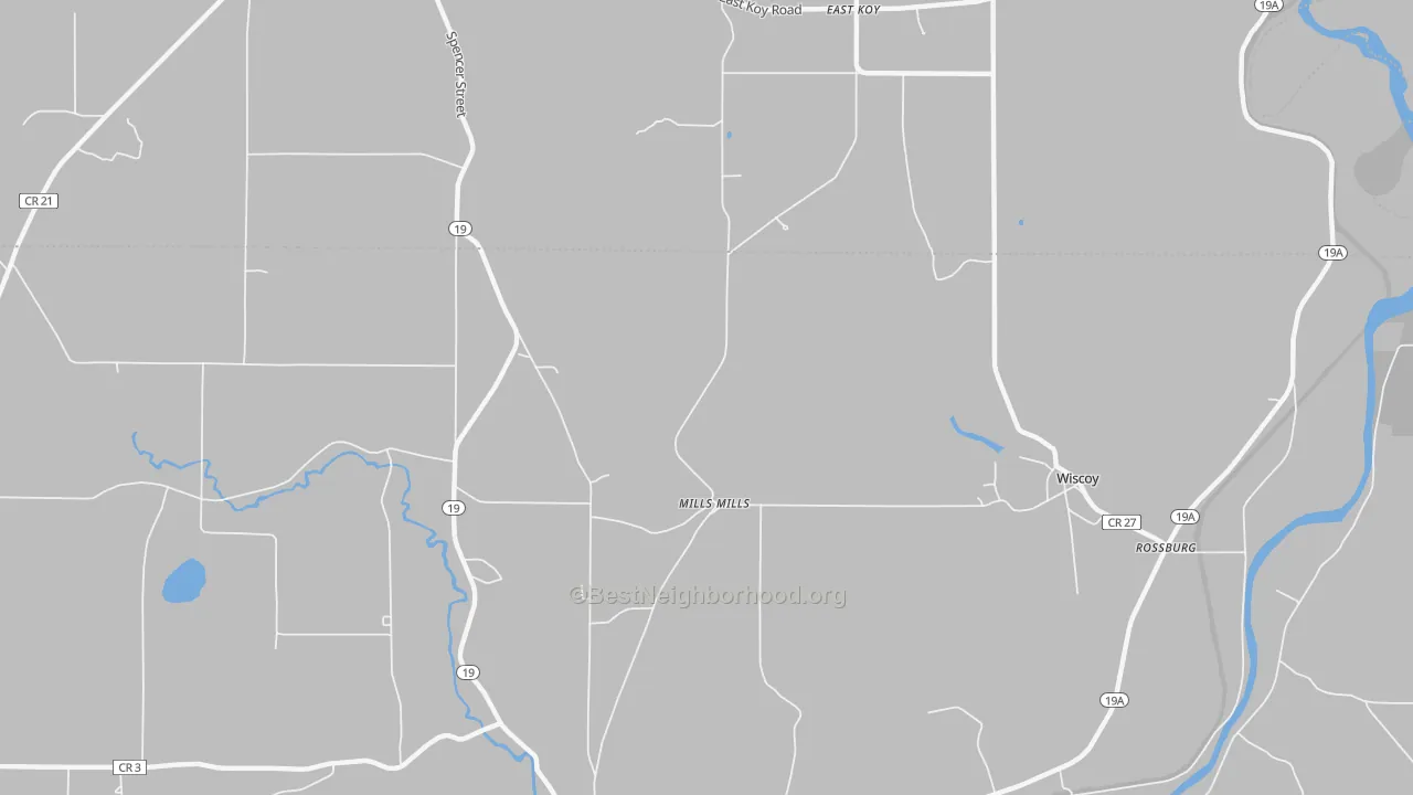Transit Grade map of Mills Mills, NY