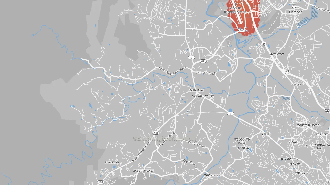 Transit Grade map of Mills River, NC