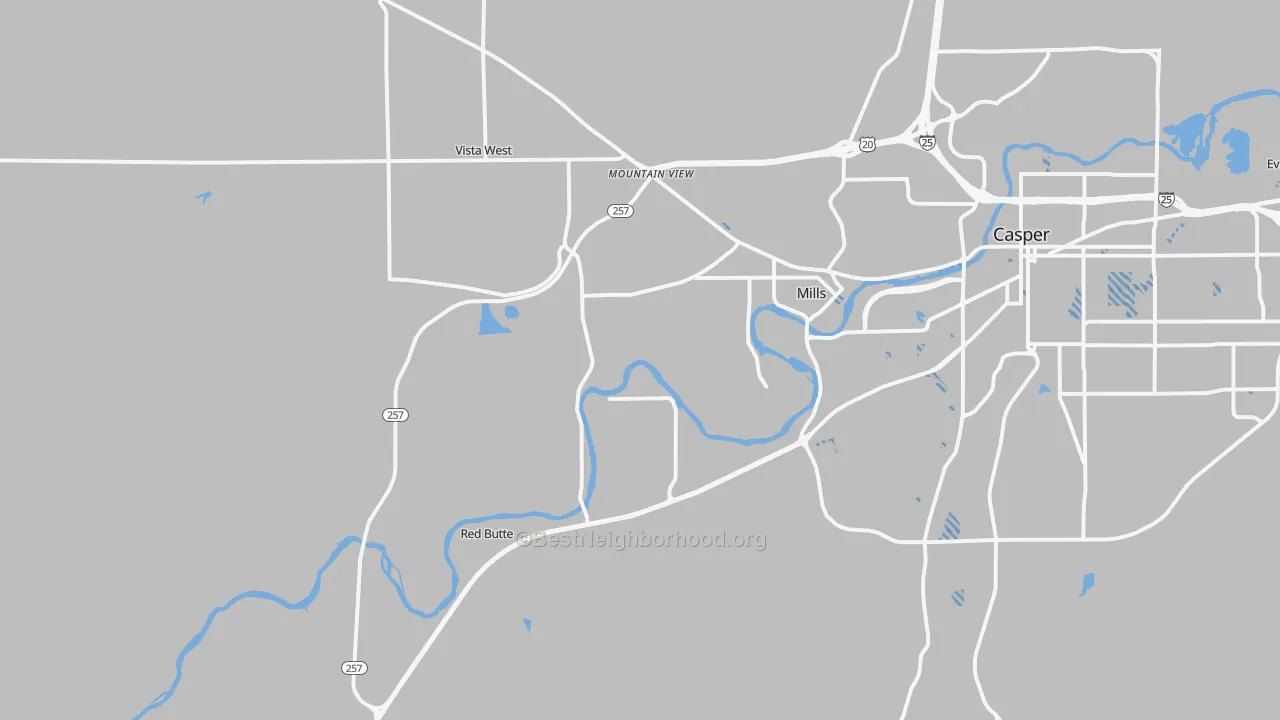 Transit Grade map of Mills, WY