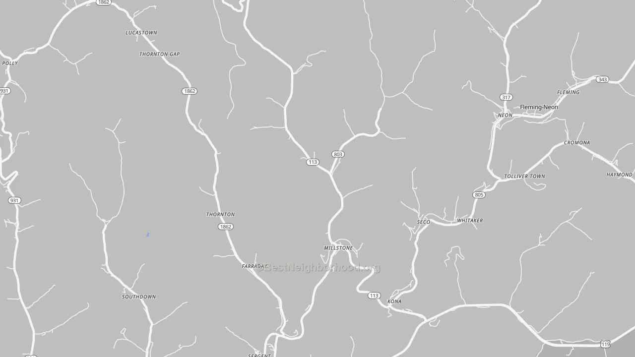 Transit Grade map of Millstone, KY