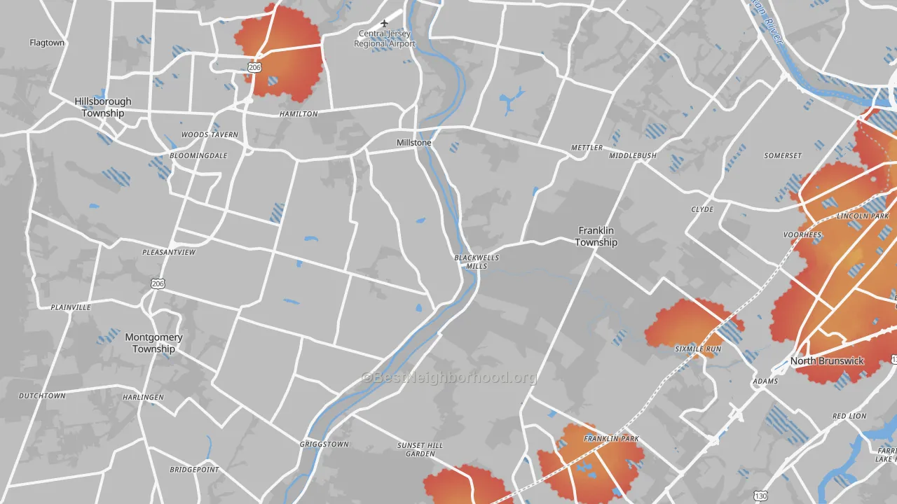 Transit Grade map of Millstone, NJ