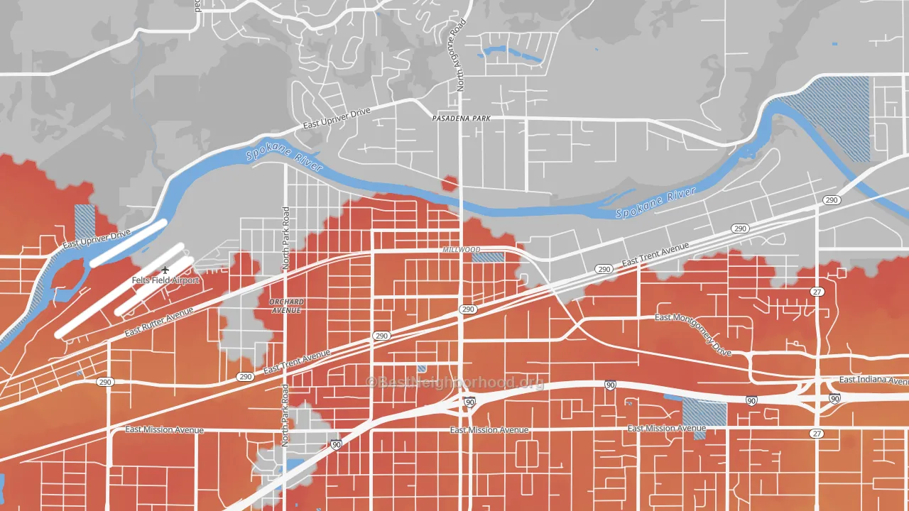 Transit Grade map of Millwood, WA