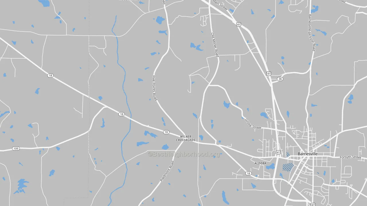 Transit Grade map of Milner Crossroads, GA