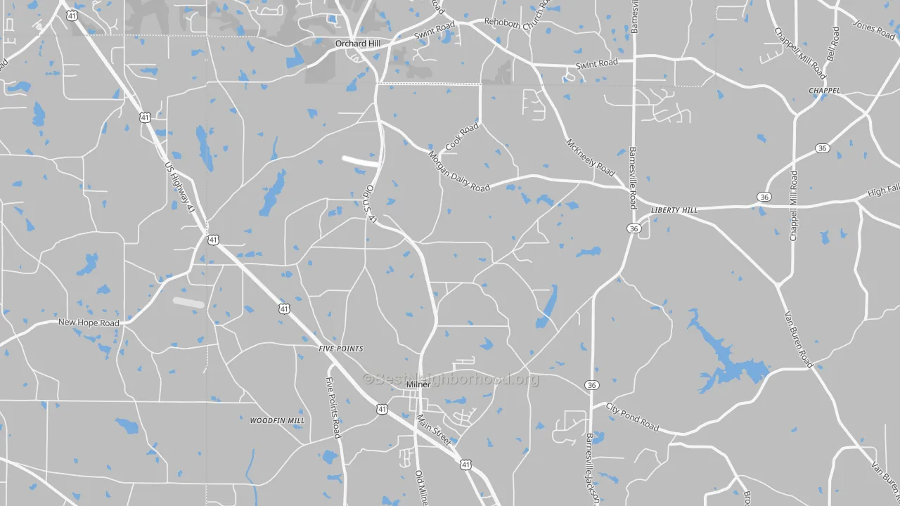 Transit Grade map of Milner, GA