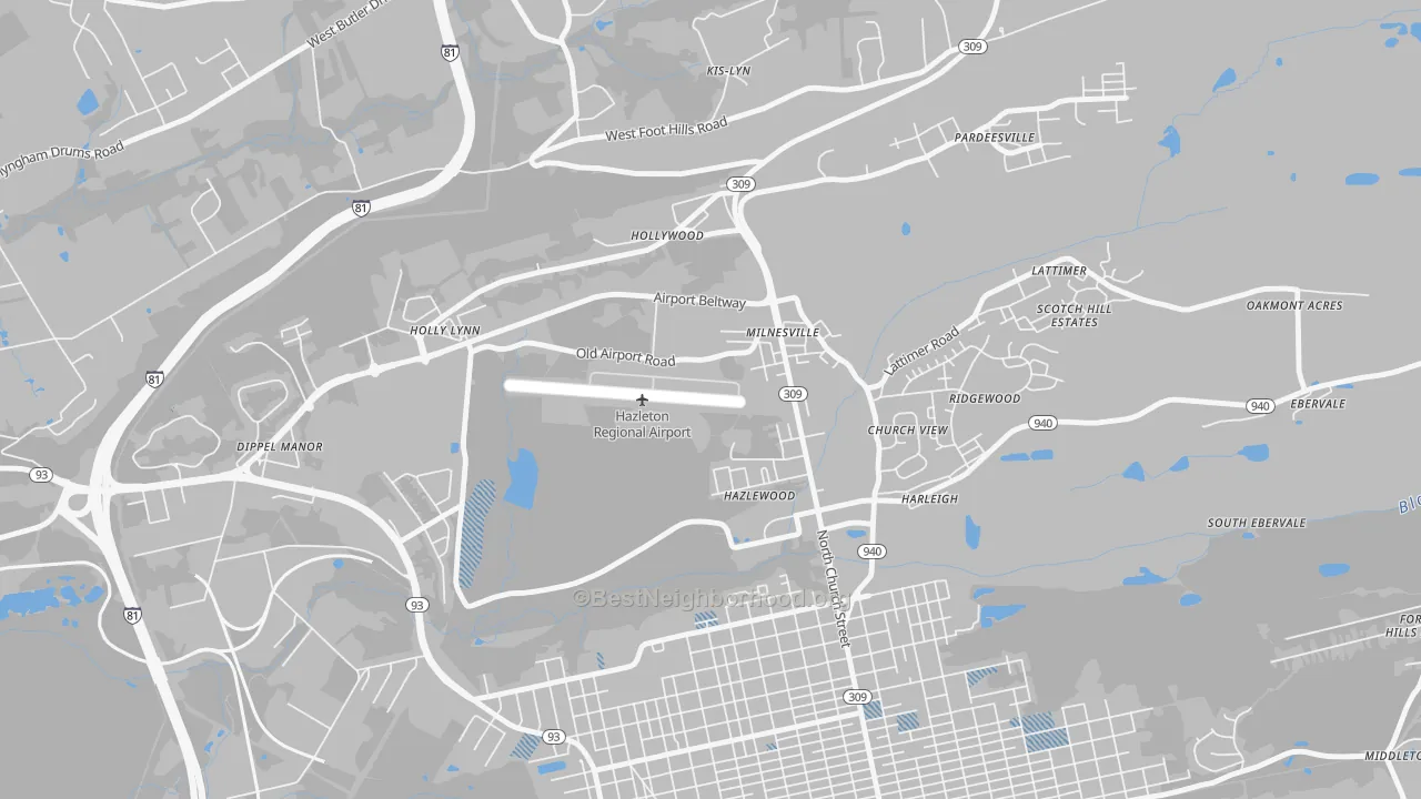 Transit Grade map of Milnesville, PA