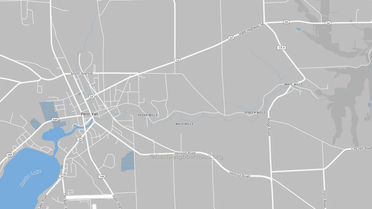 Transit Grade map of Milo Mills, NY