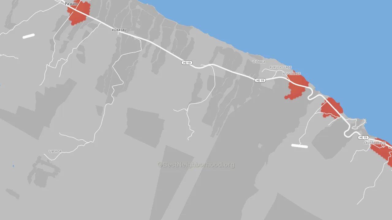 Transit Grade map of Milo Village, HI