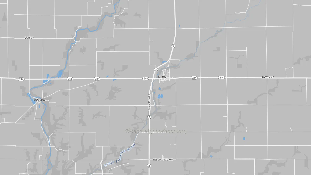 Transit Grade map of Milroy, IN