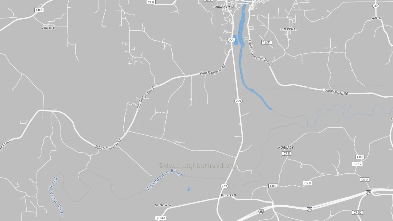 Transit Grade map of Milstead, AL