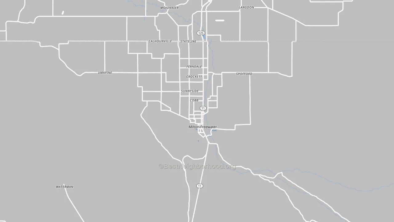 Transit Grade map of Milton-Freewater, OR