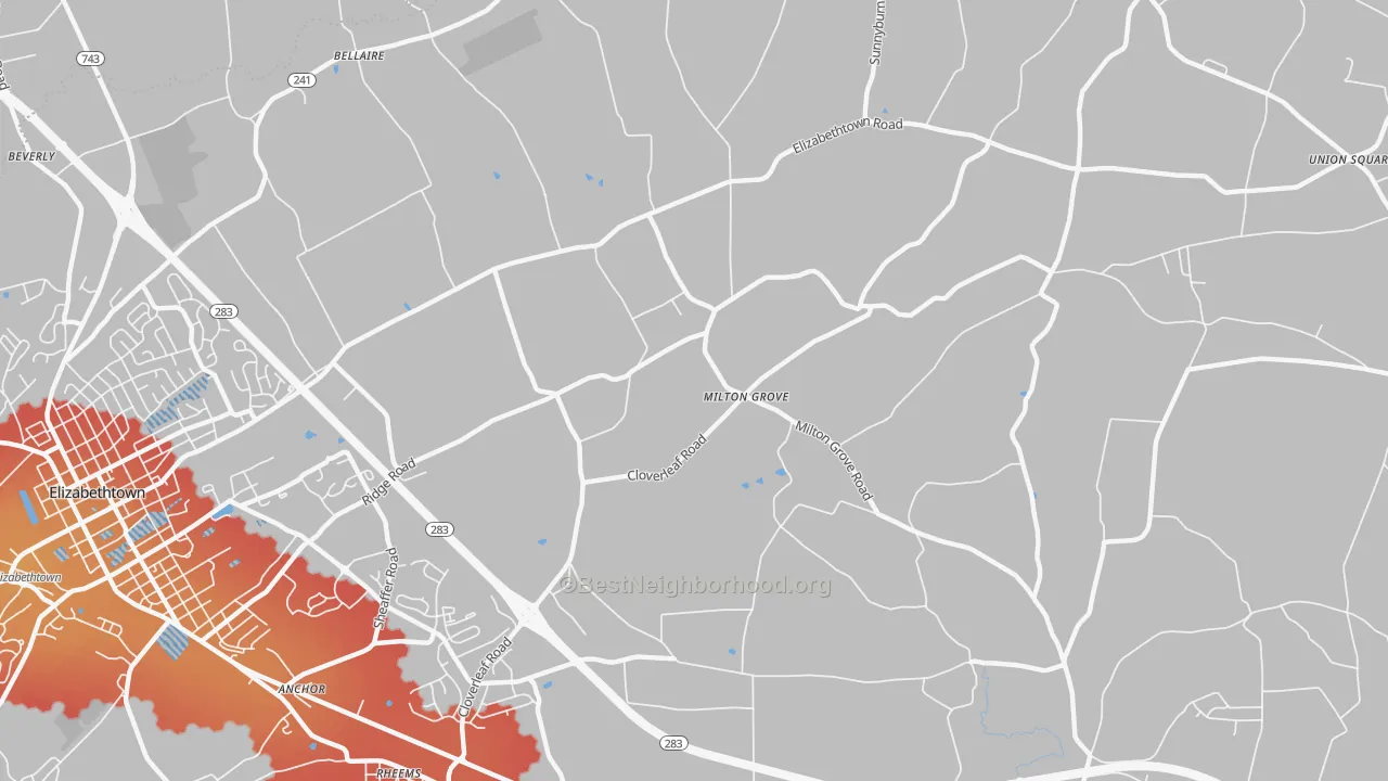 Transit Grade map of Milton Grove, PA