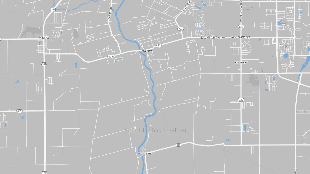 Transit Grade map of Milton, LA
