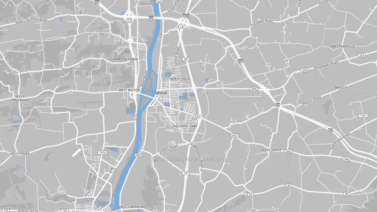 Transit Grade map of Milton, PA