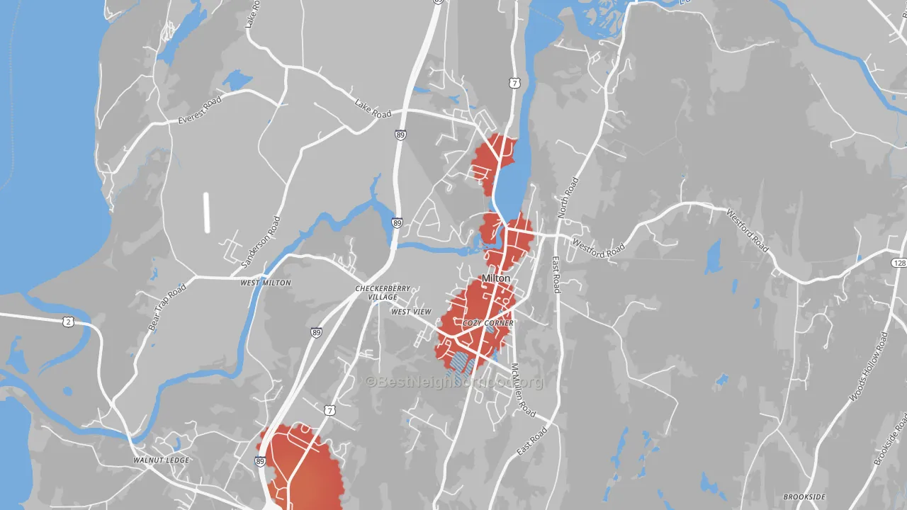Transit Grade map of Milton, VT