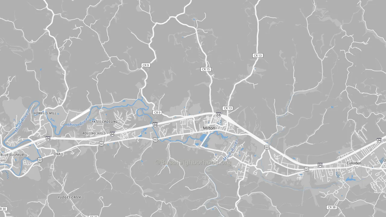 Transit Grade map of Milton, WV