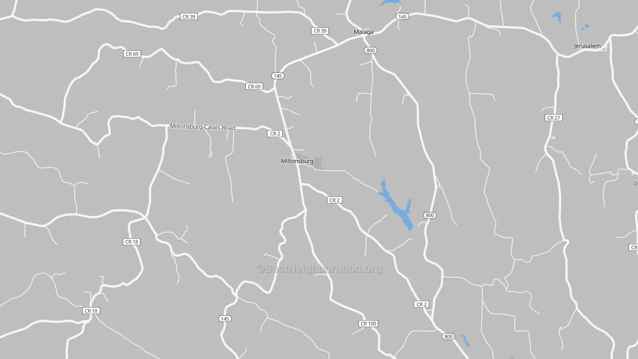 Transit Grade map of Miltonsburg, OH