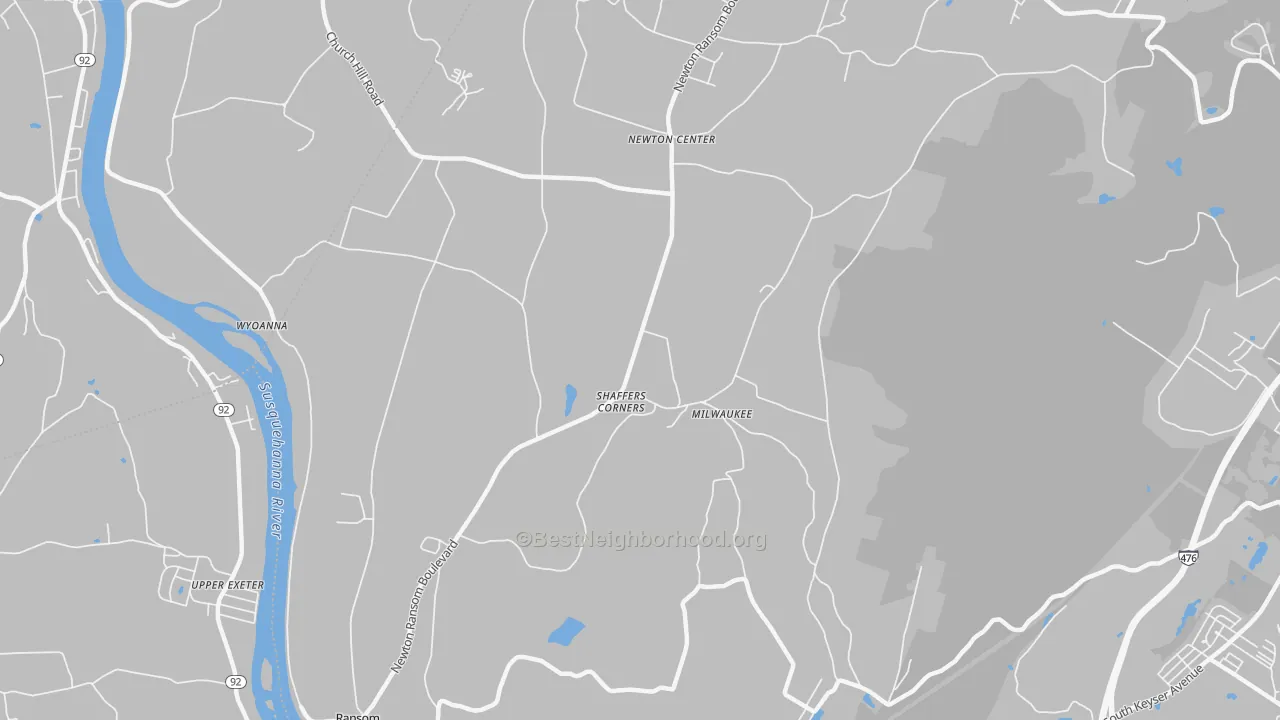 Transit Grade map of Milwaukee, PA