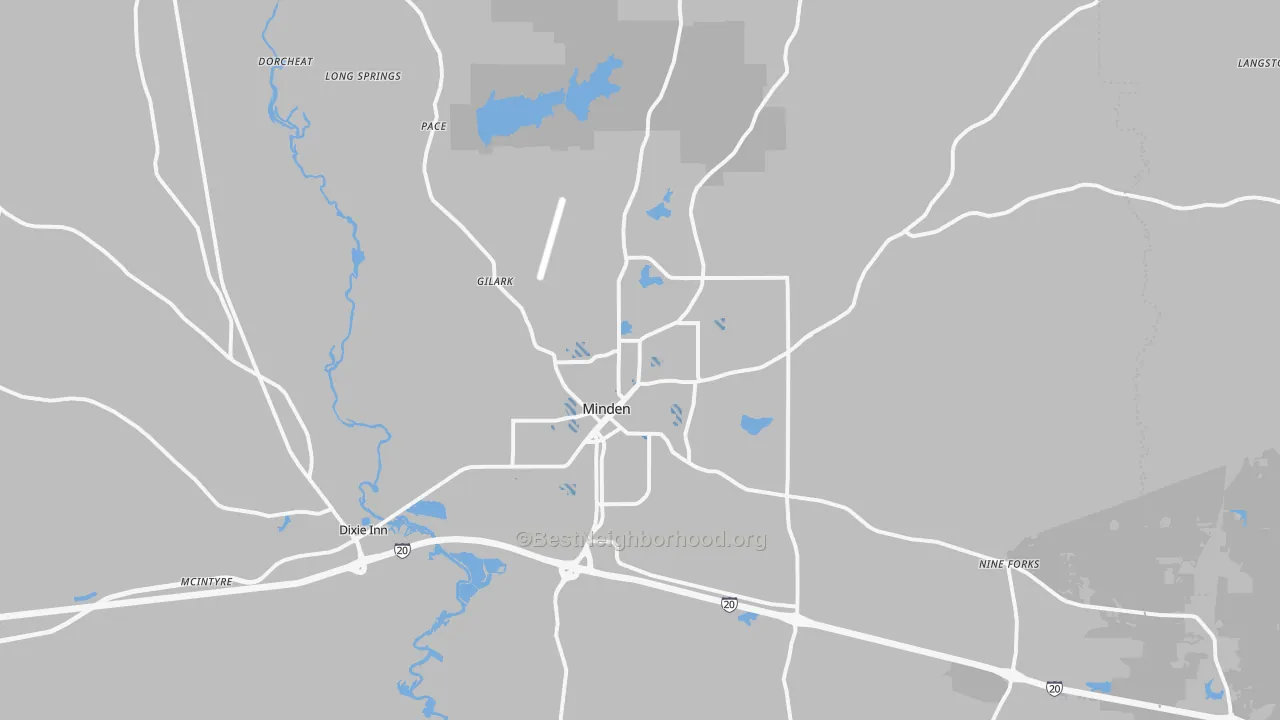 Transit Grade map of Minden, LA