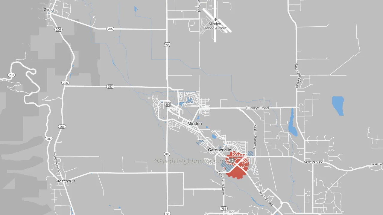 Transit Grade map of Minden, NV