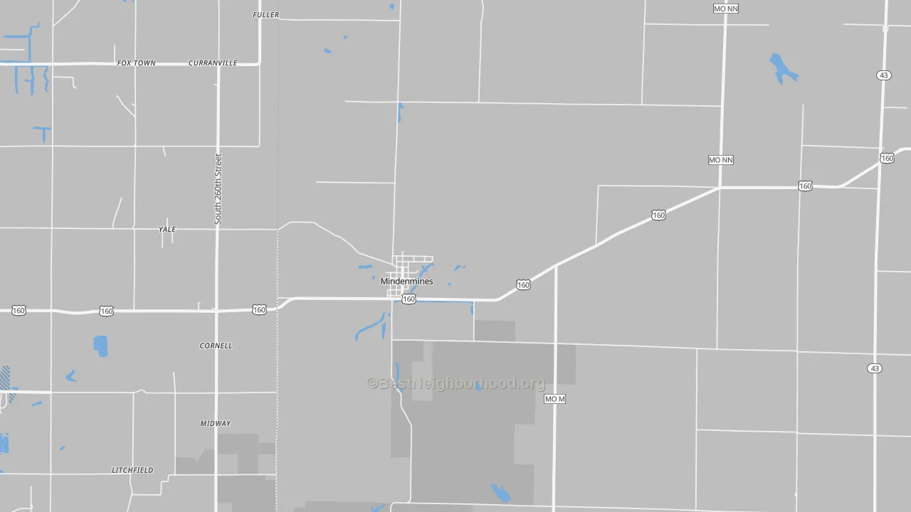 Transit Grade map of Mindenmines, MO