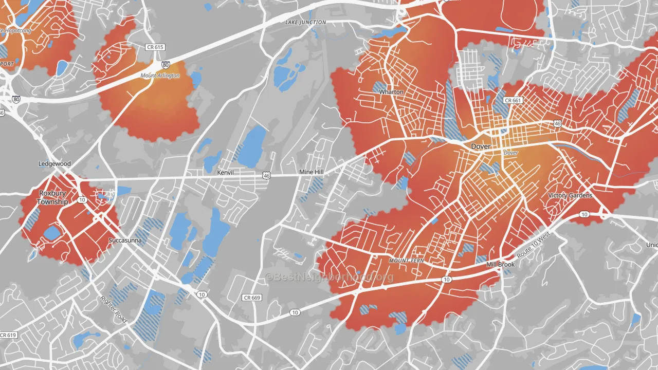 Transit Grade map of Mine Hill, NJ