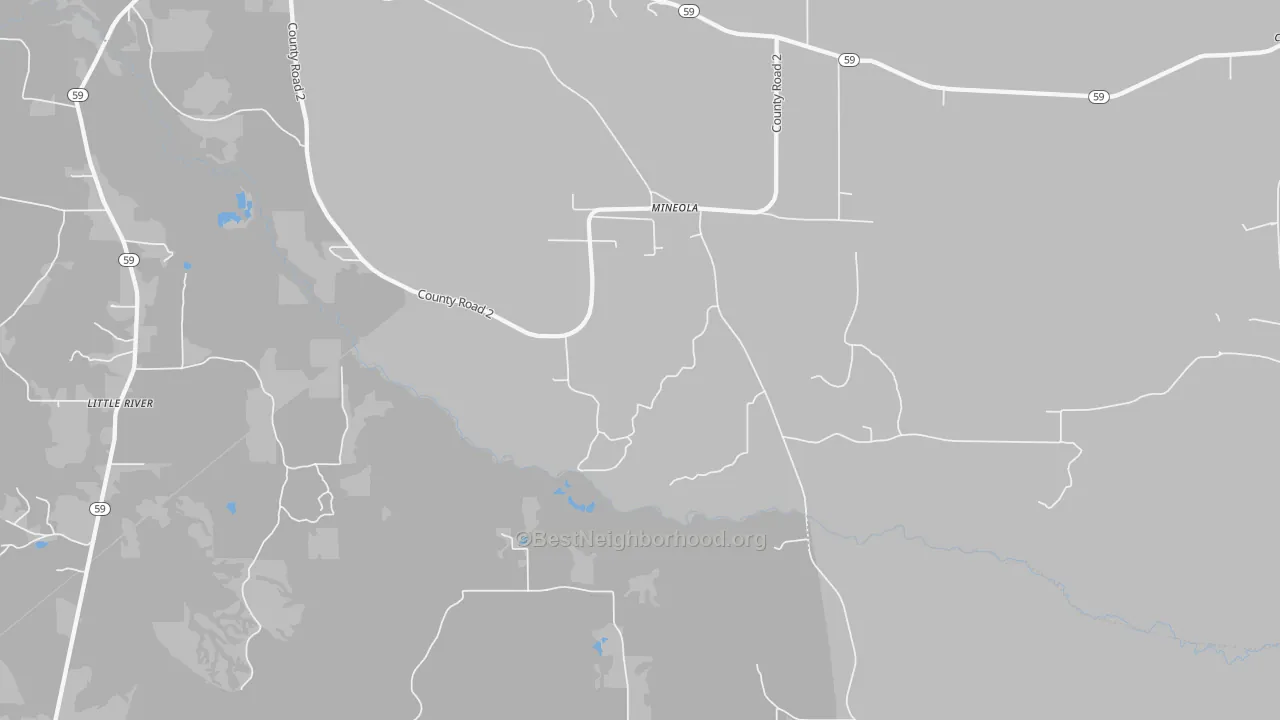 Transit Grade map of Mineola, AL