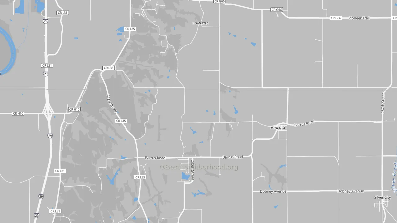 Transit Grade map of Mineola, IA