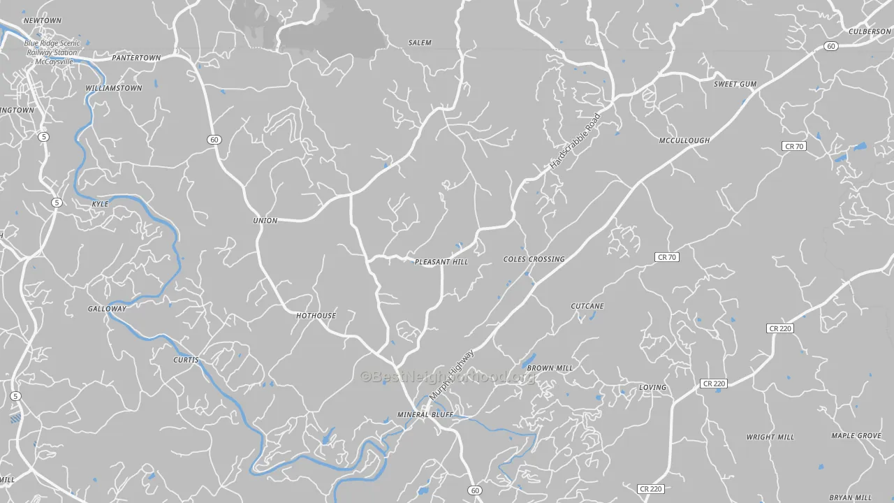 Transit Grade map of Mineral Bluff, GA