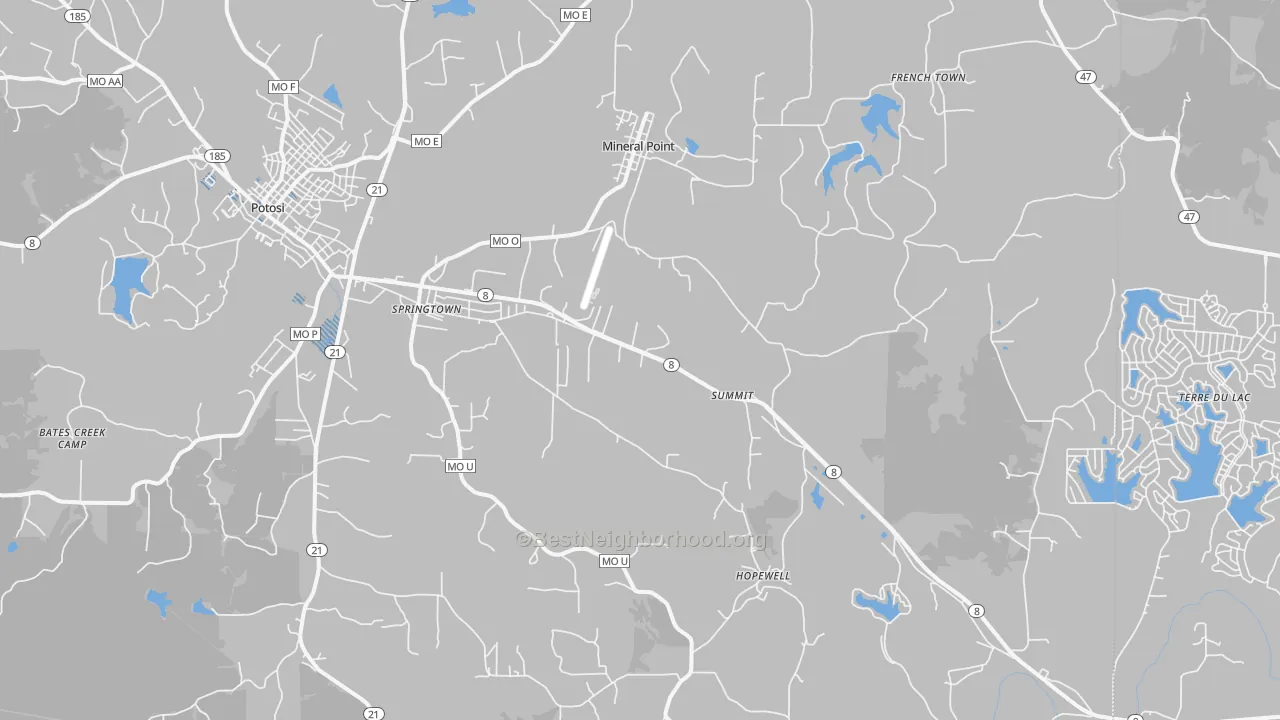 Transit Grade map of Mineral Point, MO