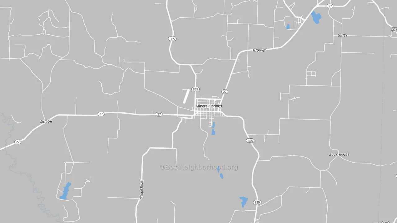 Transit Grade map of Mineral Springs, AR