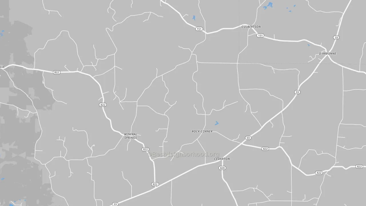 Transit Grade map of Mineral Springs, LA