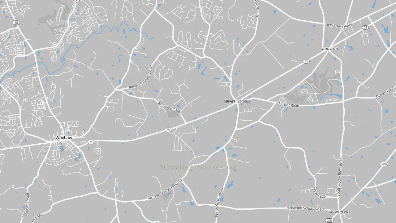 Transit Grade map of Mineral Springs, NC