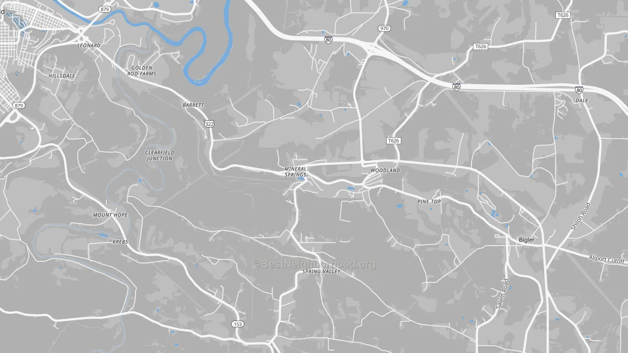Transit Grade map of Mineral Springs, PA