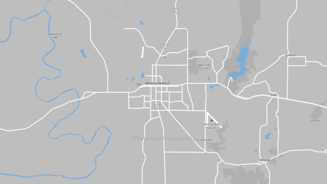 Transit Grade map of Mineral Wells, TX